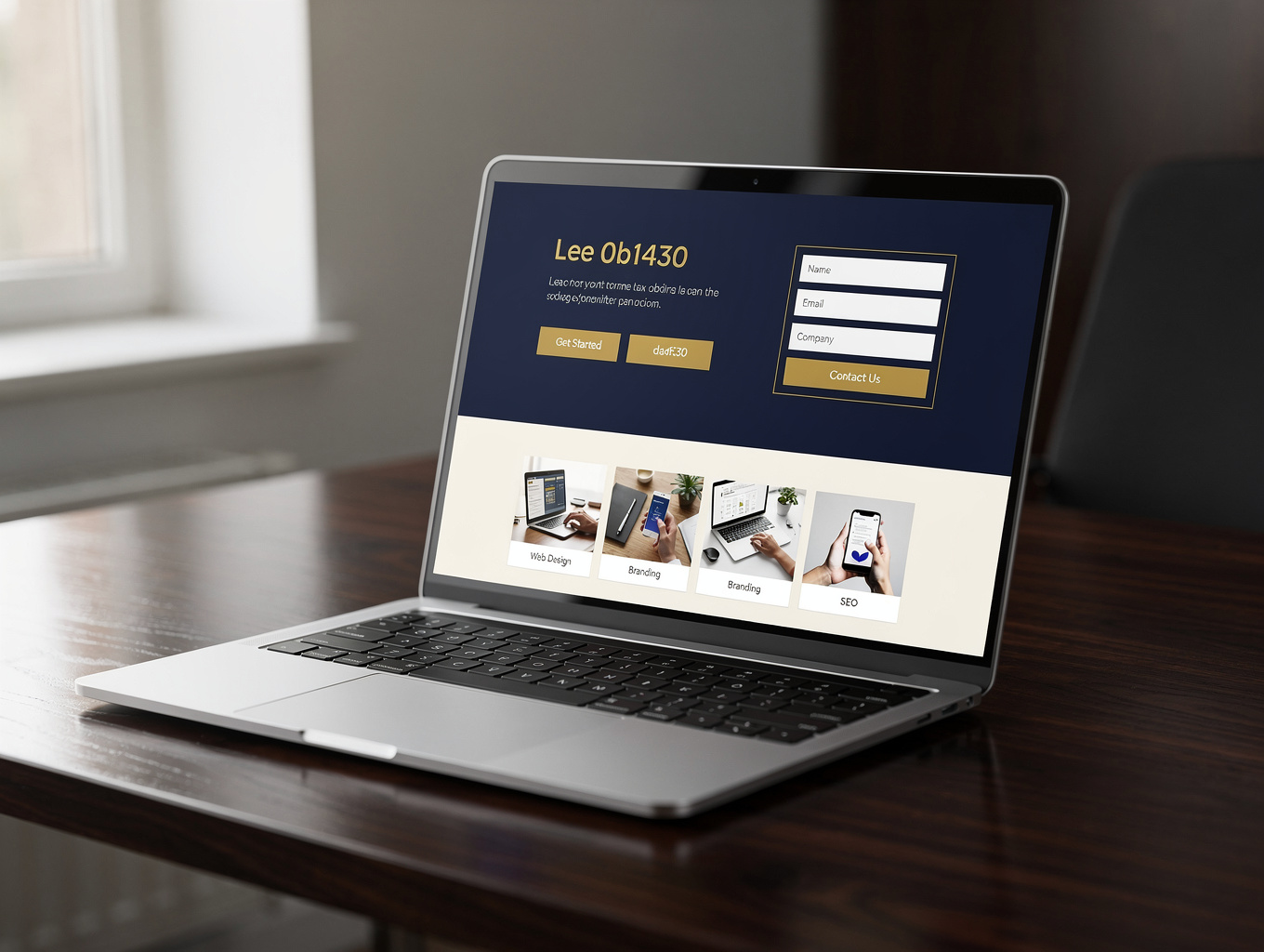 Desktop and mobile mockup showcase of Vanguard Contracting website